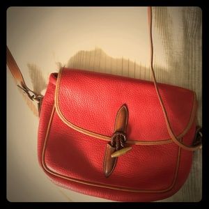 Dooney & Bourke Red Leather Loden Saddle Bag